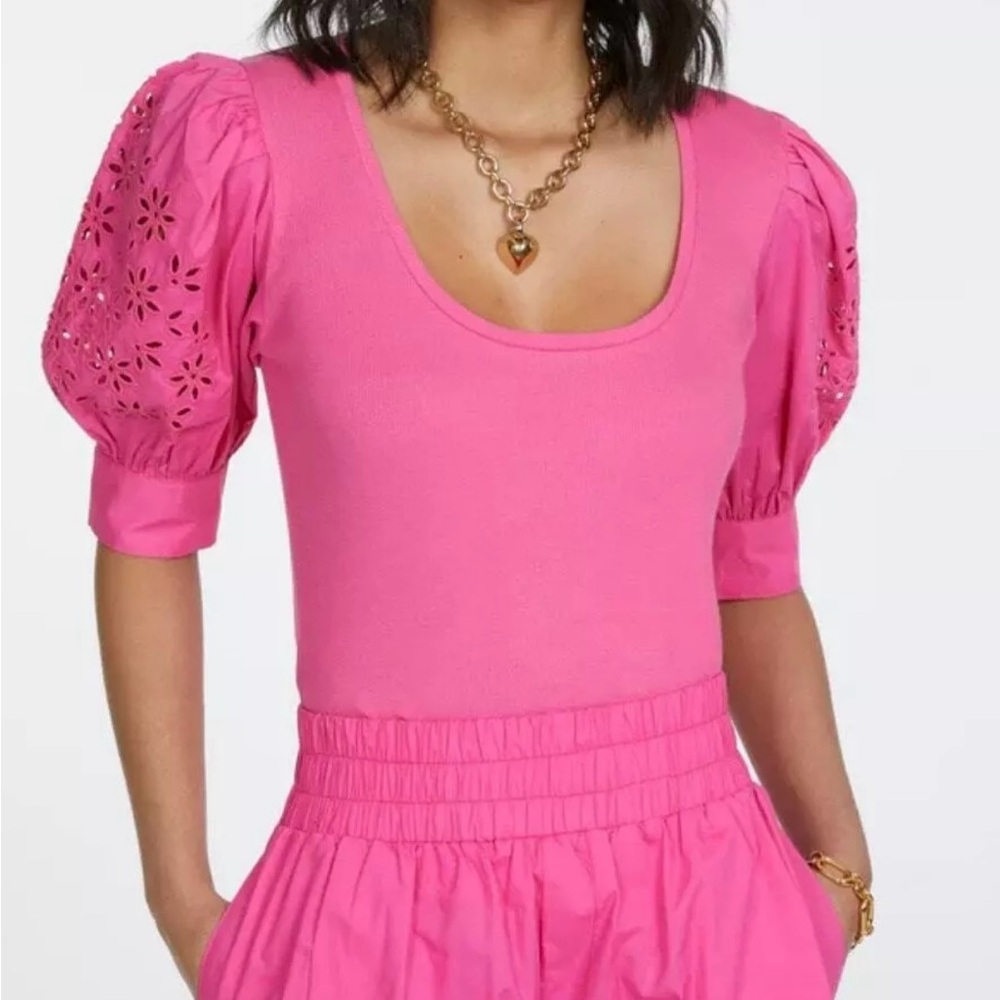 Generation Love Pink Puff Sleeve Bodysuit